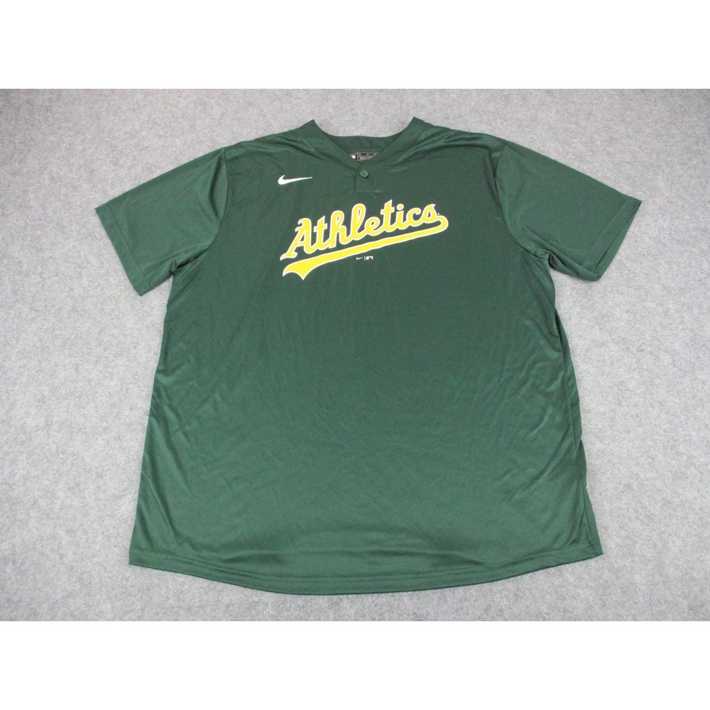 Oakland Athletics As Baseball Jersey Mens XL Green MLB Baseball Nike Pullover